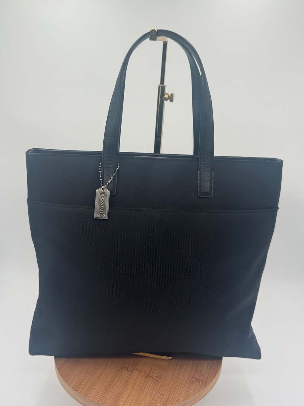 Coach Vintage Mercer Black Nylon Leather Shoulder Tote Bag Y2K